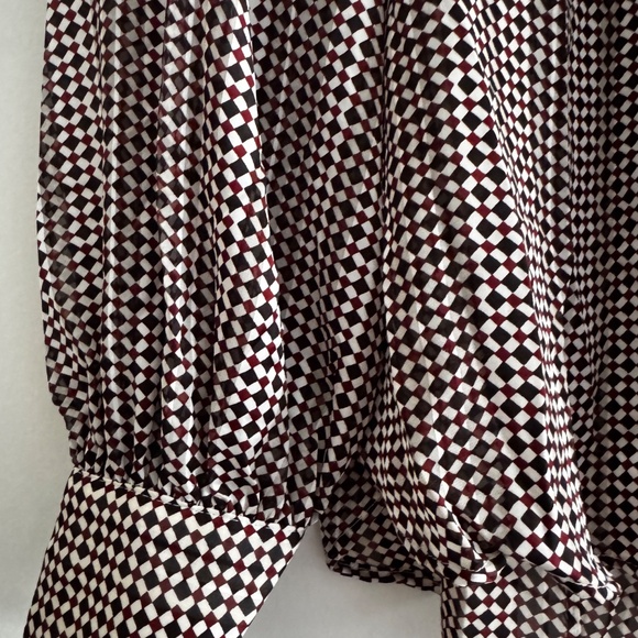 H&M Geometric Checkered High-Neck Satin Blouse – Size S (NWT) - Picture 4 of 9